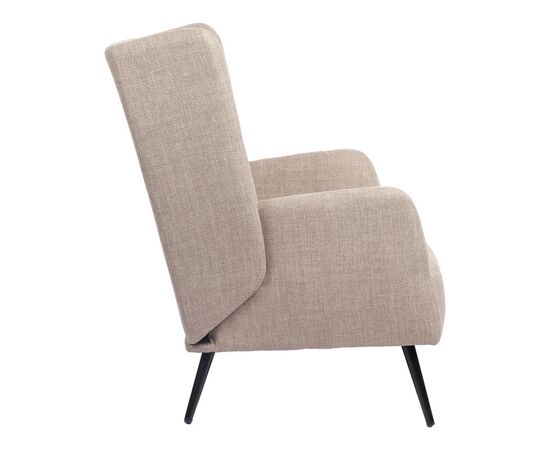 Πολυθρόνα Mareta pakoworld γκρι-μπεζ ύφασμα με πόδι σε μαύρη απόχρωση 83x80x99εκ - ΚΑΡΕΚΛΕΣ - ΠΟΛΥΘΡΟΝΕΣ ΕΣ. στο Milonadakis.gr