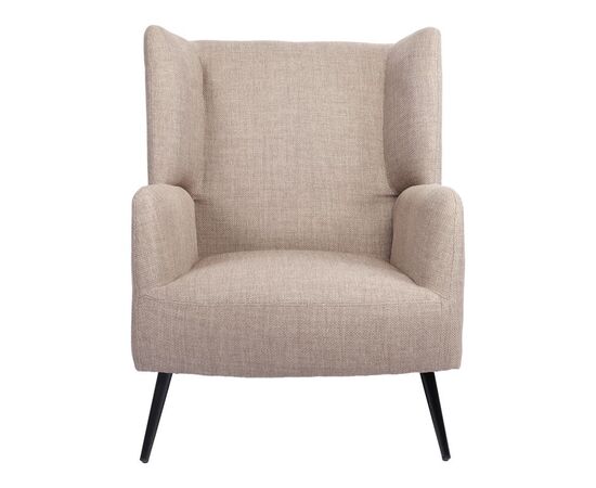 Πολυθρόνα Mareta pakoworld γκρι-μπεζ ύφασμα με πόδι σε μαύρη απόχρωση 83x80x99εκ - ΚΑΡΕΚΛΕΣ - ΠΟΛΥΘΡΟΝΕΣ ΕΣ. στο Milonadakis.gr