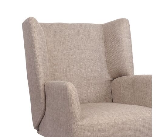 Πολυθρόνα Mareta pakoworld γκρι-μπεζ ύφασμα με πόδι σε μαύρη απόχρωση 83x80x99εκ - ΚΑΡΕΚΛΕΣ - ΠΟΛΥΘΡΟΝΕΣ ΕΣ. στο Milonadakis.gr