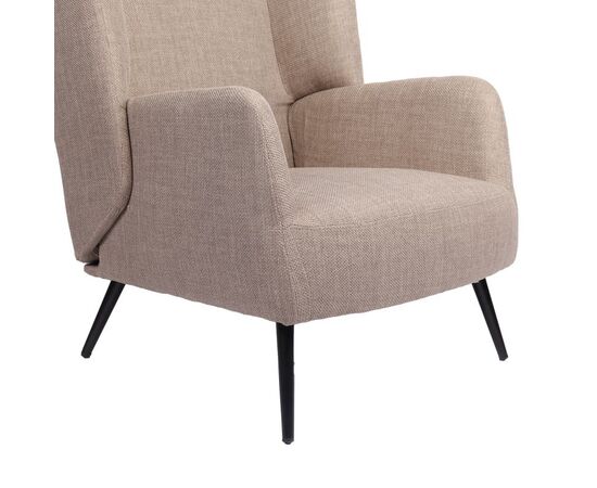 Πολυθρόνα Mareta pakoworld γκρι-μπεζ ύφασμα με πόδι σε μαύρη απόχρωση 83x80x99εκ - ΚΑΡΕΚΛΕΣ - ΠΟΛΥΘΡΟΝΕΣ ΕΣ. στο Milonadakis.gr