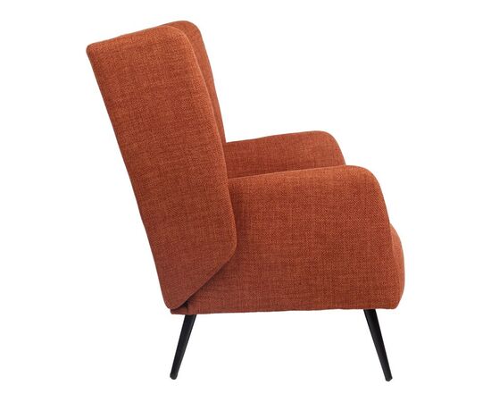 Πολυθρόνα Mareta pakoworld terracotta ύφασμα με πόδι σε μαύρη απόχρωση 83x80x99εκ - ΚΑΡΕΚΛΕΣ - ΠΟΛΥΘΡΟΝΕΣ ΕΣ. στο Milonadakis.gr