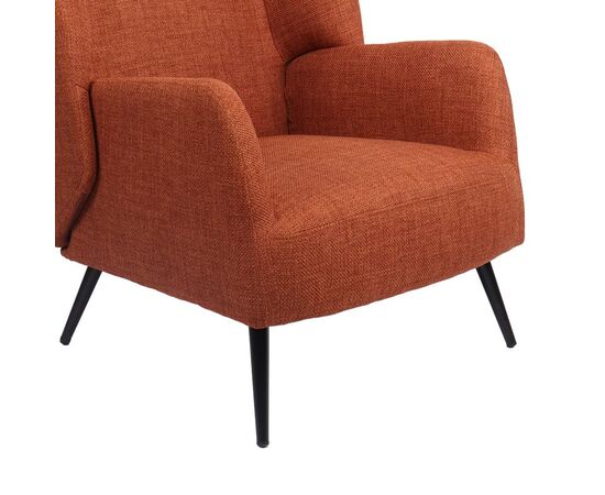 Πολυθρόνα Mareta pakoworld terracotta ύφασμα με πόδι σε μαύρη απόχρωση 83x80x99εκ - ΚΑΡΕΚΛΕΣ - ΠΟΛΥΘΡΟΝΕΣ ΕΣ. στο Milonadakis.gr