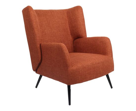 Πολυθρόνα Mareta pakoworld terracotta ύφασμα με πόδι σε μαύρη απόχρωση 83x80x99εκ - ΚΑΡΕΚΛΕΣ - ΠΟΛΥΘΡΟΝΕΣ ΕΣ. στο Milonadakis.gr