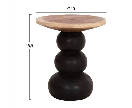 ΒΟΗΘΗΤΙΚΟ ΤΡΑΠΕΖΑΚΙ ΣΤΡΟΓΓΥΛΟ JACKY HM9890 SUAR ΞΥΛΟ ΦΥΣΙΚΟ & ΜΑΥΡΟ Φ40x45,5Υεκ. - ΒΟΗΘΗΤΙΚΑ ΤΡΑΠΕΖΑΚΙΑ στο Milonadakis.gr