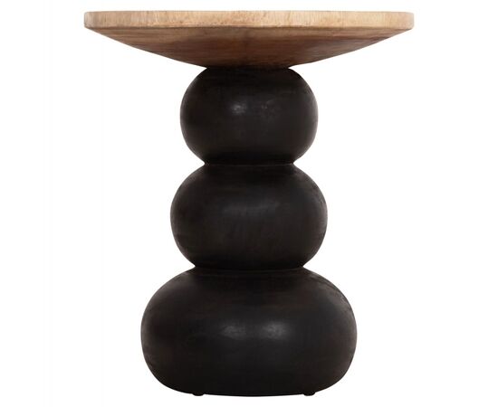 ΒΟΗΘΗΤΙΚΟ ΤΡΑΠΕΖΑΚΙ ΣΤΡΟΓΓΥΛΟ JACKY HM9890 SUAR ΞΥΛΟ ΦΥΣΙΚΟ & ΜΑΥΡΟ Φ40x45,5Υεκ. - ΒΟΗΘΗΤΙΚΑ ΤΡΑΠΕΖΑΚΙΑ στο Milonadakis.gr