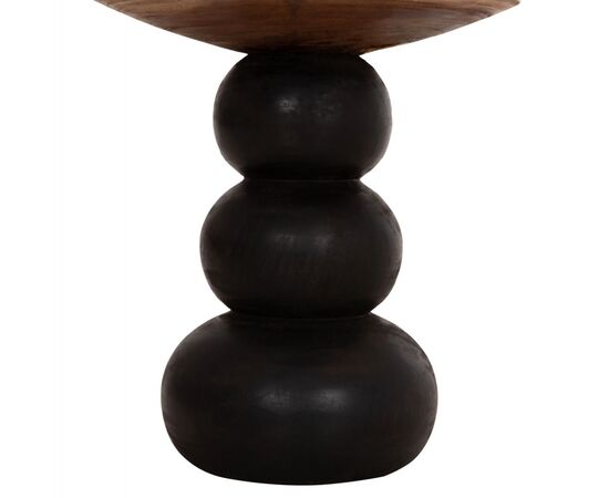 ΒΟΗΘΗΤΙΚΟ ΤΡΑΠΕΖΑΚΙ ΣΤΡΟΓΓΥΛΟ JACKY HM9890 SUAR ΞΥΛΟ ΦΥΣΙΚΟ & ΜΑΥΡΟ Φ40x45,5Υεκ. - ΒΟΗΘΗΤΙΚΑ ΤΡΑΠΕΖΑΚΙΑ στο Milonadakis.gr