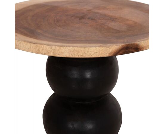 ΒΟΗΘΗΤΙΚΟ ΤΡΑΠΕΖΑΚΙ ΣΤΡΟΓΓΥΛΟ JACKY HM9890 SUAR ΞΥΛΟ ΦΥΣΙΚΟ & ΜΑΥΡΟ Φ40x45,5Υεκ. - ΒΟΗΘΗΤΙΚΑ ΤΡΑΠΕΖΑΚΙΑ στο Milonadakis.gr