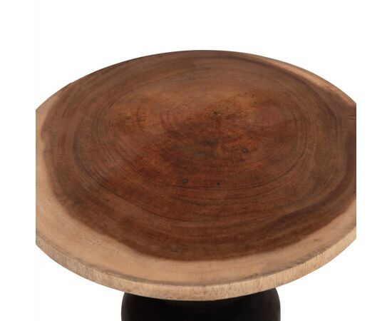 ΒΟΗΘΗΤΙΚΟ ΤΡΑΠΕΖΑΚΙ ΣΤΡΟΓΓΥΛΟ JACKY HM9890 SUAR ΞΥΛΟ ΦΥΣΙΚΟ & ΜΑΥΡΟ Φ40x45,5Υεκ. - ΒΟΗΘΗΤΙΚΑ ΤΡΑΠΕΖΑΚΙΑ στο Milonadakis.gr