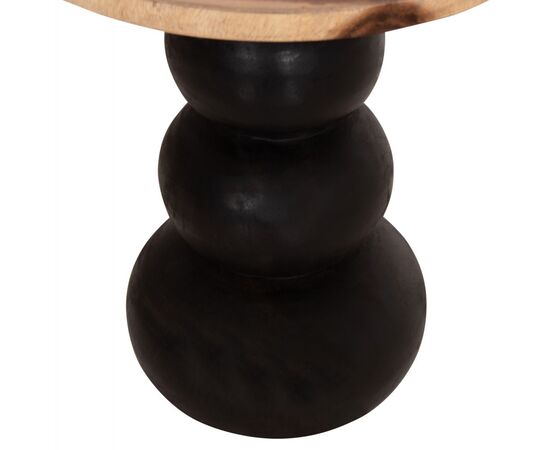 ΒΟΗΘΗΤΙΚΟ ΤΡΑΠΕΖΑΚΙ ΣΤΡΟΓΓΥΛΟ JACKY HM9890 SUAR ΞΥΛΟ ΦΥΣΙΚΟ & ΜΑΥΡΟ Φ40x45,5Υεκ. - ΒΟΗΘΗΤΙΚΑ ΤΡΑΠΕΖΑΚΙΑ στο Milonadakis.gr