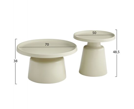 ΣΕΤ 2 ΤΡΑΠΕΖΙΑ ΣΑΛΟΝΙΟΥ RINKON2 HM18304.04 ΜΕΤΑΛΛΟ ΣΕ ΣΑΜΠΑΝΙ Φ50εκ & Φ70εκ - ΤΡΑΠΕΖΙΑ ΚΟΥΖΙΝΑΣ στο Milonadakis.gr