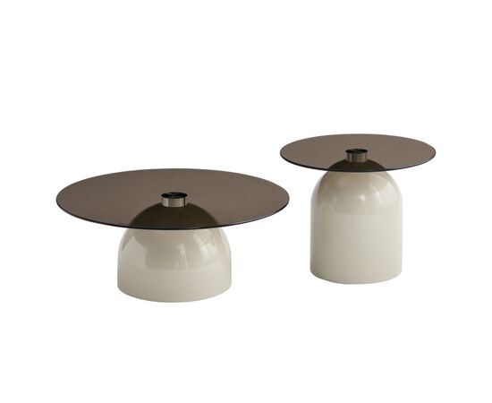 ΣΕΤ 2 ΤΡΑΠΕΖΙΑ ΣΑΛΟΝΙΟΥ BELLINS HM18313.04 ΜΠΕΖ ΜΕΤΑΛ.ΒΑΣΕΙΣ--ΓΥΑΛΙ Φ50εκ & Φ80εκ - ΤΡΑΠΕΖΑΚΙΑ ΣΑΛΟΝΙΟΥ στο Milonadakis.gr