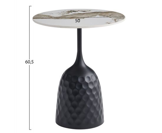 ΤΡΑΠΕΖΙ ΣΑΛΟΝΙΟΥ LONGSTEM HM18317.02 ΒΑΣΗ ΜΑΥΡΗ--SINTERED STONE PANDORA SCHEME Φ50 - ΤΡΑΠΕΖΙΑ ΚΟΥΖΙΝΑΣ στο Milonadakis.gr