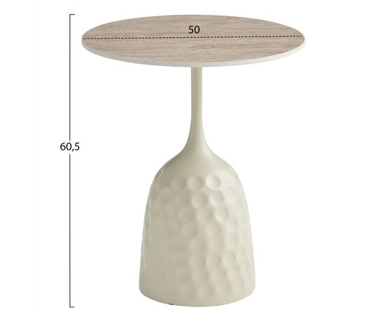 ΤΡΑΠΕΖΙ ΣΑΛΟΝΙΟΥ LONGSTEM HM18317.04 ΒΑΣΗ ΣΑΜΠΑΝΙ--ΚΕΡΑΜΙΚΟ TOP TRAVERTINE STONE Φ50 - ΤΡΑΠΕΖΙΑ ΚΟΥΖΙΝΑΣ στο Milonadakis.gr