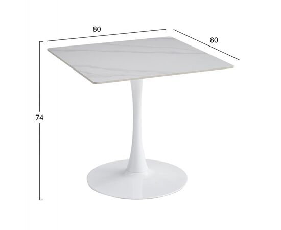 ΤΡΑΠΕΖΙ ΤΡΑΠΕΖΑΡΙΑΣ TETRAN HM18315.01 ΒΑΣΗ ΛΕΥΚΗ--SINTERED STONE SNOW WHITE 80x80x74Υεκ - ΤΡΑΠΕΖΙΑ ΚΟΥΖΙΝΑΣ στο Milonadakis.gr