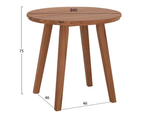 TΡΑΠΕΖΙ ΤΡΑΠΕΖΑΡΙΑΣ ΣΤΡΟΓΓΥΛΟ DANTE HM6379 ΞΥΛΟ TEAK Φ80x75Υεκ. - ΤΡΑΠΕΖΙΑ ΕΞ. ΧΩΡΟΥ στο Milonadakis.gr