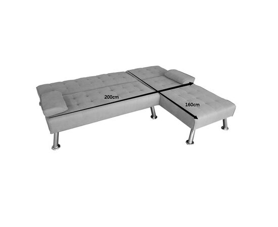 Γωνιακός καναπές-κρεβάτι αναστρέψιμος Brisk pakoworld ύφασμα με ανθρακί απόχρωση 200x146x75εκ - ΚΑΝΑΠΕΔΕΣ-ΣΑΛΟΝΙΑ στο Milonadakis.gr