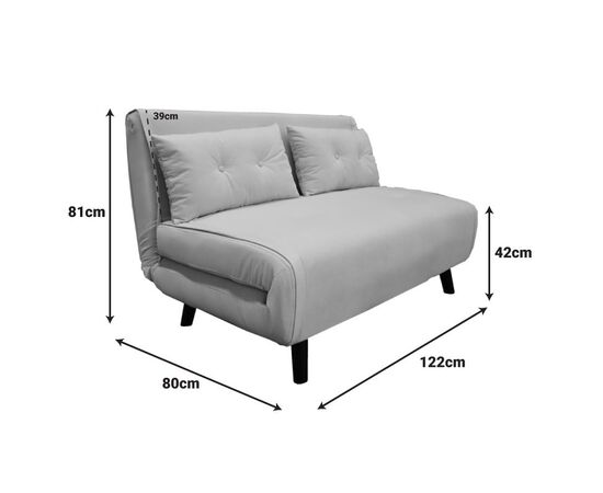 Καναπές-κρεβάτι Josuane I pakoworld διθέσιος βελούδο σε γκρι απόχρωση 122x80x81εκ - ΚΑΝΑΠΕΔΕΣ-ΣΑΛΟΝΙΑ στο Milonadakis.gr