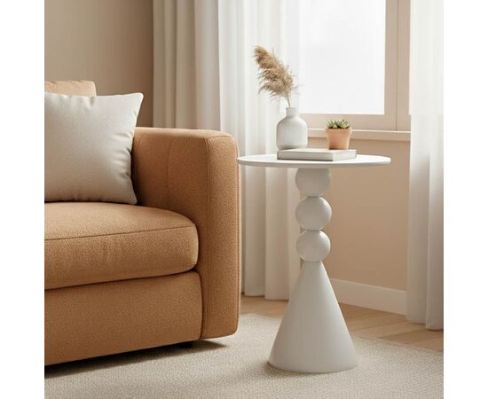 Βοηθητικό τραπέζι Bilane pakoworld μέταλλο σε κρεμ απόχρωση Φ39x55εκ - ΒΟΗΘΗΤΙΚΑ ΤΡΑΠΕΖΑΚΙΑ στο Milonadakis.gr