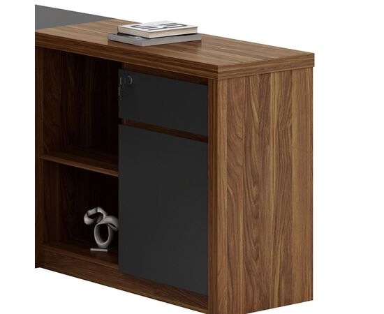 Γραφείο γωνιακό επαγγελματικό αναστρέψιμο Oscar pakoworld καρυδί-ανθρακί 200x188,6x76εκ - ΓΡΑΦΕΙΑ στο Milonadakis.gr