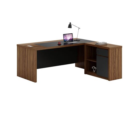 Γραφείο γωνιακό επαγγελματικό αναστρέψιμο Oscar pakoworld καρυδί-ανθρακί 200x188,6x76εκ - ΓΡΑΦΕΙΑ στο Milonadakis.gr