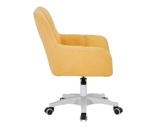Καρέκλα γραφείου εργασίας Givole pakoworld σε κίτρινο μπουκλέ ύφασμα 55x55x75-84εκ - ΚΑΡΕΚΛΕΣ ΓΡΑΦΕΙΟΥ στο Milonadakis.gr