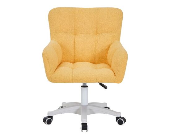 Καρέκλα γραφείου εργασίας Givole pakoworld σε κίτρινο μπουκλέ ύφασμα 55x55x75-84εκ - ΚΑΡΕΚΛΕΣ ΓΡΑΦΕΙΟΥ στο Milonadakis.gr