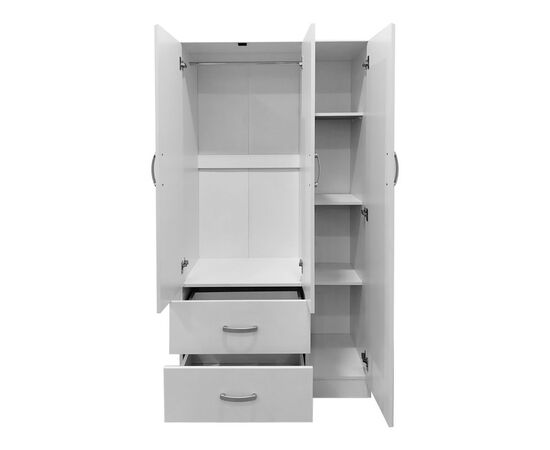 Ντουλάπα τρίφυλλη με 2 συρτάρια Lego pakoworld σε λευκή απόχρωση 90x42x180εκ - ΝΤΟΥΛΑΠΕΣ στο Milonadakis.gr