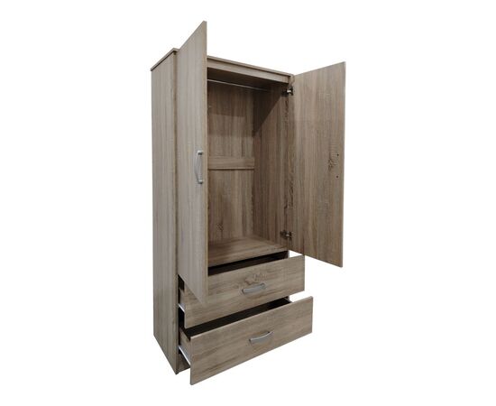 Ντουλάπα δίφυλλη με 2 συρτάρια Lego pakoworld σε oak απόχρωση 80x42x180εκ - ΝΤΟΥΛΑΠΕΣ στο Milonadakis.gr