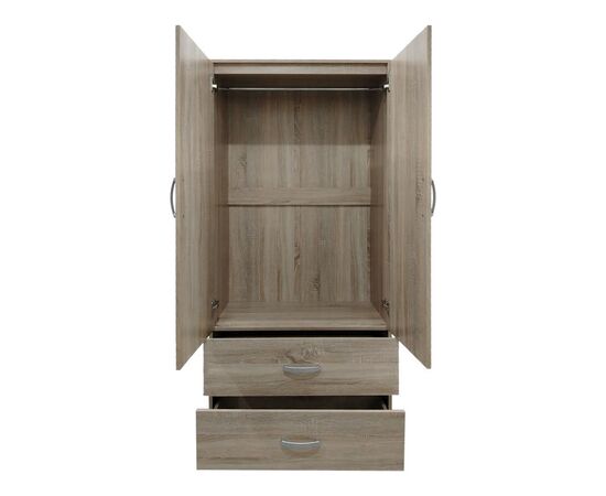 Ντουλάπα δίφυλλη με 2 συρτάρια Lego pakoworld σε oak απόχρωση 80x42x180εκ - ΝΤΟΥΛΑΠΕΣ στο Milonadakis.gr