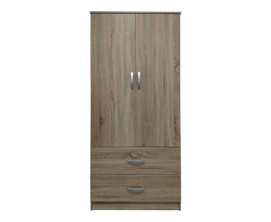 Ντουλάπα δίφυλλη με 2 συρτάρια Lego pakoworld σε oak απόχρωση 80x42x180εκ - ΝΤΟΥΛΑΠΕΣ στο Milonadakis.gr