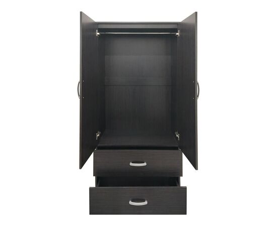 Ντουλάπα δίφυλλη με 2 συρτάρια Lego pakoworld σε wenge απόχρωση 80x42x180εκ - ΝΤΟΥΛΑΠΕΣ στο Milonadakis.gr