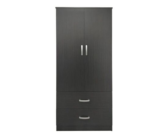 Ντουλάπα δίφυλλη με 2 συρτάρια Lego pakoworld σε wenge απόχρωση 80x42x180εκ - ΝΤΟΥΛΑΠΕΣ στο Milonadakis.gr