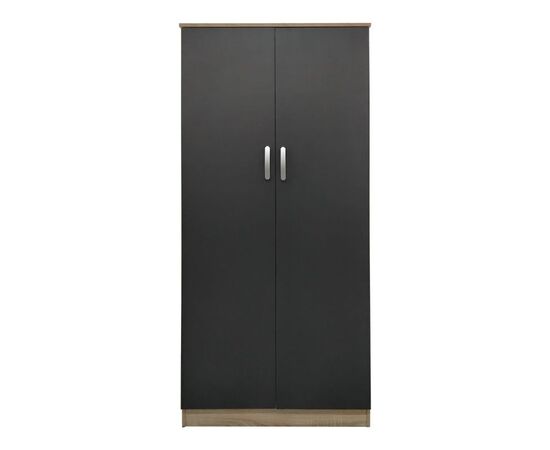 Ντουλάπα δίφυλλη Lego pakoworld σε oak-ανθρακί απόχρωση 80x42x180εκ - ΝΤΟΥΛΑΠΕΣ στο Milonadakis.gr