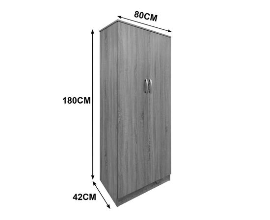 Ντουλάπα δίφυλλη Lego pakoworld σε oak-λευκή απόχρωση 80x42x180εκ - ΝΤΟΥΛΑΠΕΣ στο Milonadakis.gr