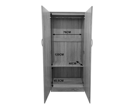 Ντουλάπα δίφυλλη Lego pakoworld σε oak-λευκή απόχρωση 80x42x180εκ - ΝΤΟΥΛΑΠΕΣ στο Milonadakis.gr