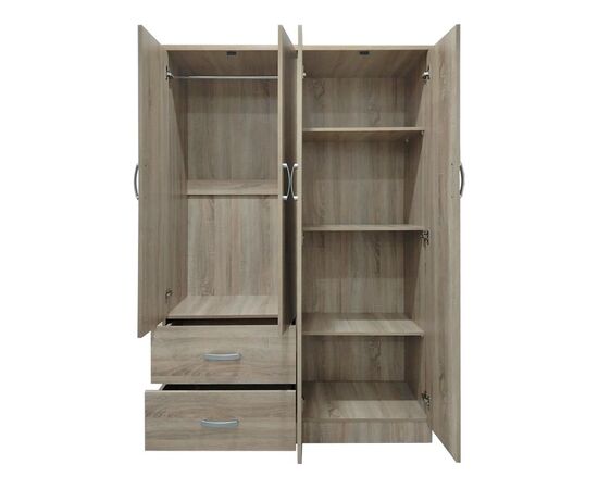 Ντουλάπα τετράφυλλη με 2 συρτάρια Lego pakoworld σε oak απόχρωση 120.5x42x181εκ - ΝΤΟΥΛΑΠΕΣ στο Milonadakis.gr