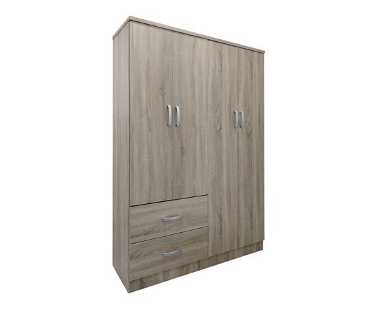 Ντουλάπα τετράφυλλη με 2 συρτάρια Lego pakoworld σε oak απόχρωση 120.5x42x181εκ - ΝΤΟΥΛΑΠΕΣ στο Milonadakis.gr