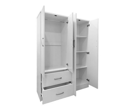 Ντουλάπα τετράφυλλη με 2 συρτάρια Lego pakoworld σε λευκή απόχρωση 120.5x42x181εκ - ΝΤΟΥΛΑΠΕΣ στο Milonadakis.gr