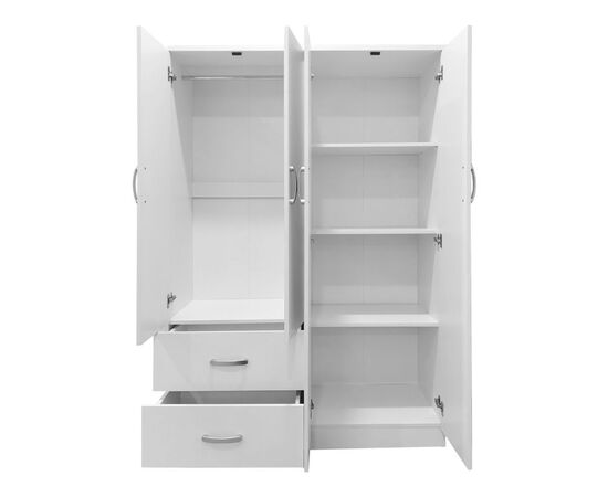 Ντουλάπα τετράφυλλη με 2 συρτάρια Lego pakoworld σε λευκή απόχρωση 120.5x42x181εκ - ΝΤΟΥΛΑΠΕΣ στο Milonadakis.gr