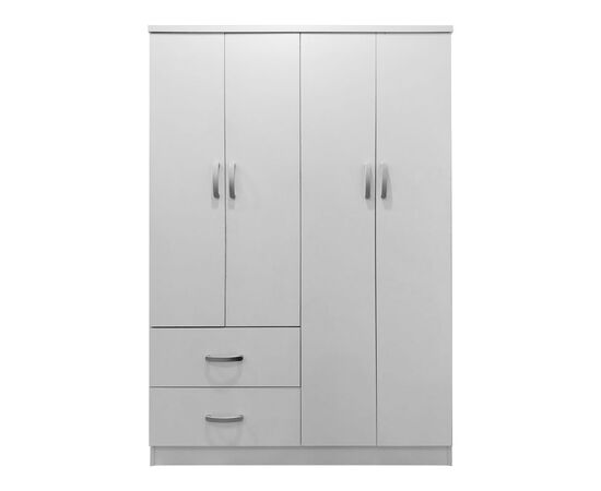 Ντουλάπα τετράφυλλη με 2 συρτάρια Lego pakoworld σε λευκή απόχρωση 120.5x42x181εκ - ΝΤΟΥΛΑΠΕΣ στο Milonadakis.gr