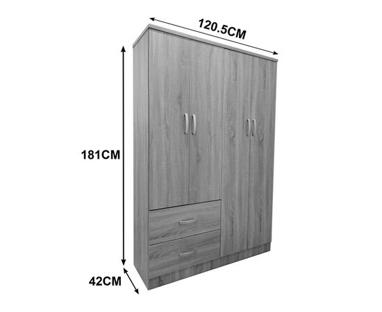 Ντουλάπα τετράφυλλη με 2 συρτάρια Lego pakoworld σε λευκή απόχρωση 120.5x42x181εκ - ΝΤΟΥΛΑΠΕΣ στο Milonadakis.gr