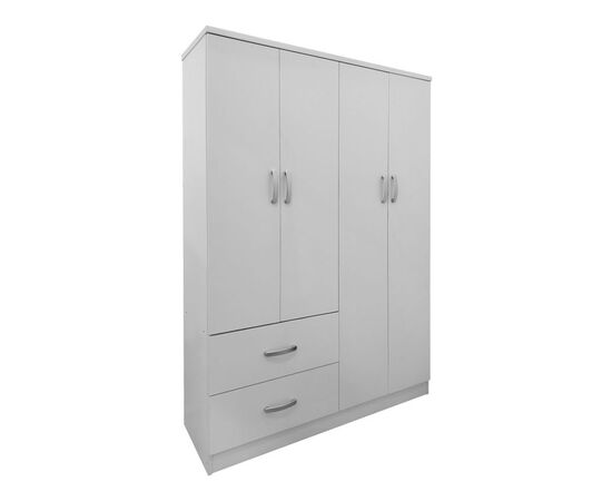 Ντουλάπα τετράφυλλη με 2 συρτάρια Lego pakoworld σε λευκή απόχρωση 120.5x42x181εκ - ΝΤΟΥΛΑΠΕΣ στο Milonadakis.gr