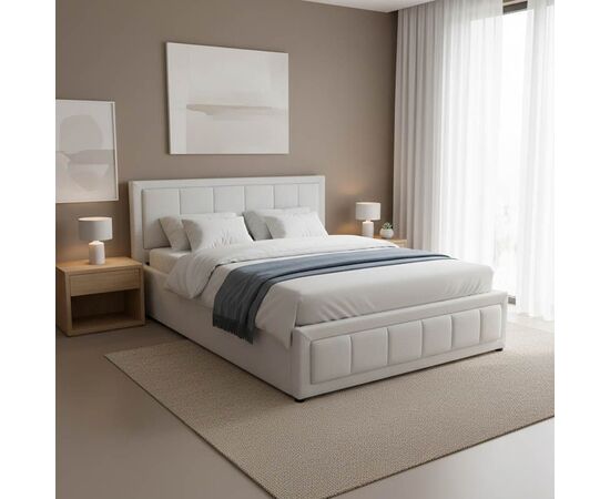 Κρεβάτι Huga pakoworld με αποθηκευτικό χώρο ύφασμα γκρι 160x200εκ - ΚΡΕΒΑΤΙΑ στο Milonadakis.gr