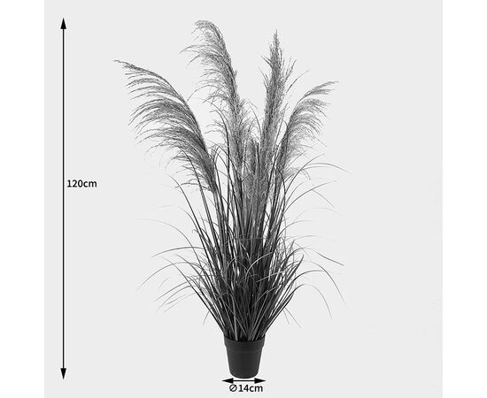 Διακοσμητικό φυτό σε γλάστρα Bulrush Inart  Φ65x120εκ - ΤΕΧΝΗΤΑ ΦΥΤΑ στο Milonadakis.gr