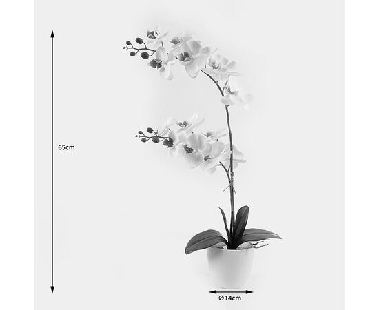 Διακοσμητικό φυτό σε γλάστρα Οrchid White Inart 36x17x65εκ - ΤΕΧΝΗΤΑ ΦΥΤΑ στο Milonadakis.gr