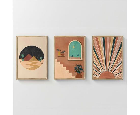 Πίνακας Venven  pakoworld τρίπτυχος με ψηφιακή εκτύπωση και πλαίσιο 33x1.5x48εκ - ΠΙΝΑΚΕΣ στο Milonadakis.gr