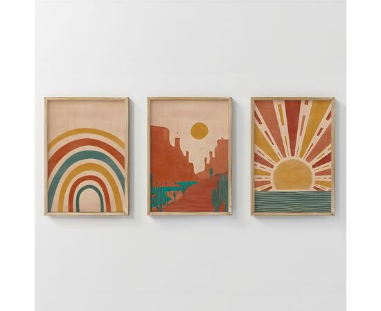 Πίνακας Jecko  pakoworld τρίπτυχος με ψηφιακή εκτύπωση και πλαίσιο 33x1.5x48εκ - ΠΙΝΑΚΕΣ στο Milonadakis.gr