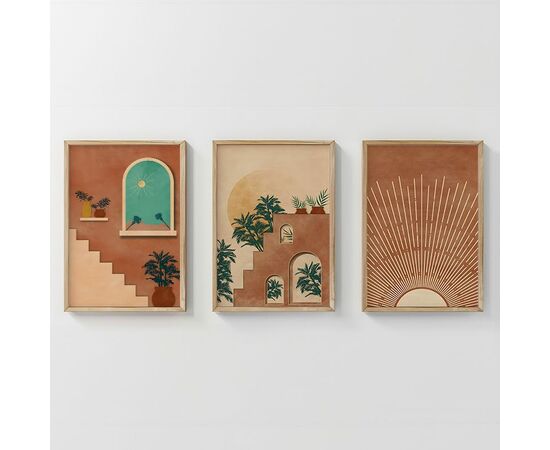 Πίνακας Affera pakoworld τρίπτυχος με ψηφιακή εκτύπωση και πλαίσιο 33x1.5x48εκ - ΠΙΝΑΚΕΣ στο Milonadakis.gr