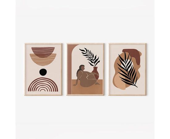 Πίνακας Fanzia  pakoworld τρίπτυχος με ψηφιακή εκτύπωση και πλαίσιο 33x1.5x48εκ - ΠΙΝΑΚΕΣ στο Milonadakis.gr