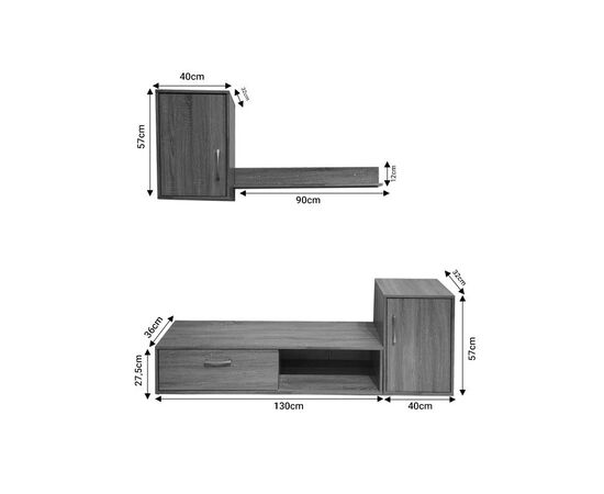 Σύνθετο σαλονιού Ranian pakoworld μελαμίνης sonoma - ΣΥΝΘΕΣΕΙΣ ΣΑΛΟΝΙΟΥ στο Milonadakis.gr